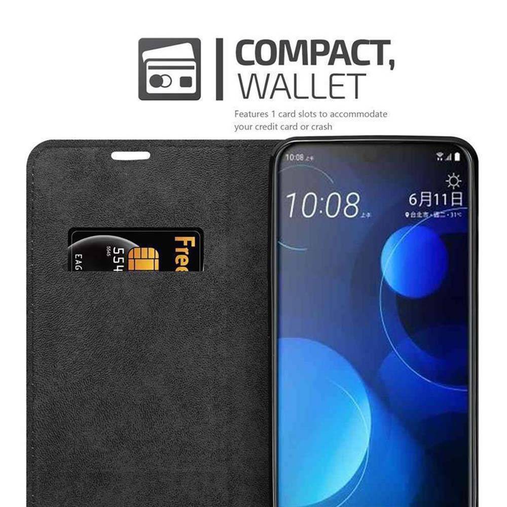 Cadorabo Hülle für HTC Desire 19 PLUS Schutz Hülle in Braun Handyhülle Etui Case Cover Magnetverschluss