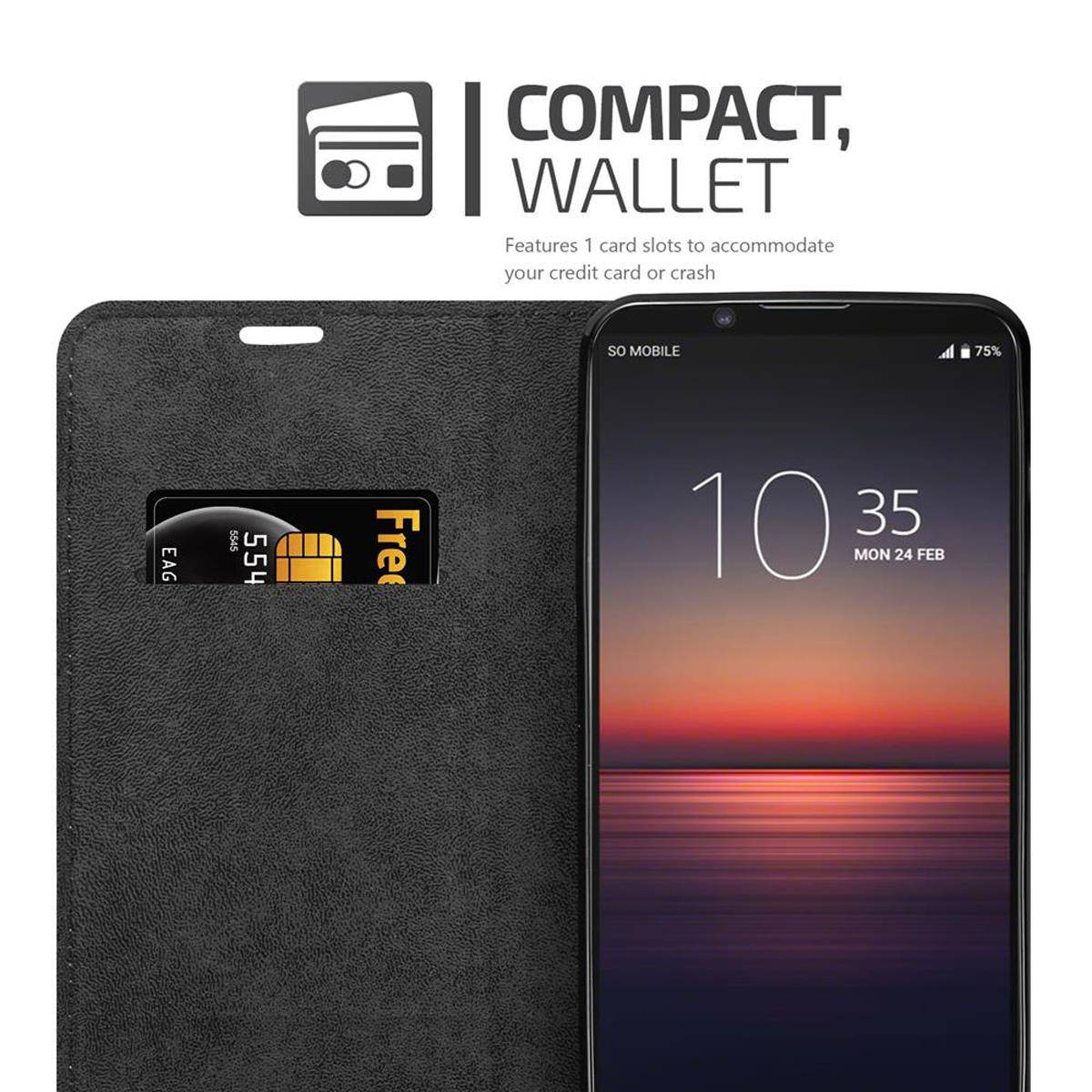 Cadorabo Hülle für Sony Xperia 1 II Schutz Hülle in Braun Handyhülle Etui Case Cover Magnetverschluss