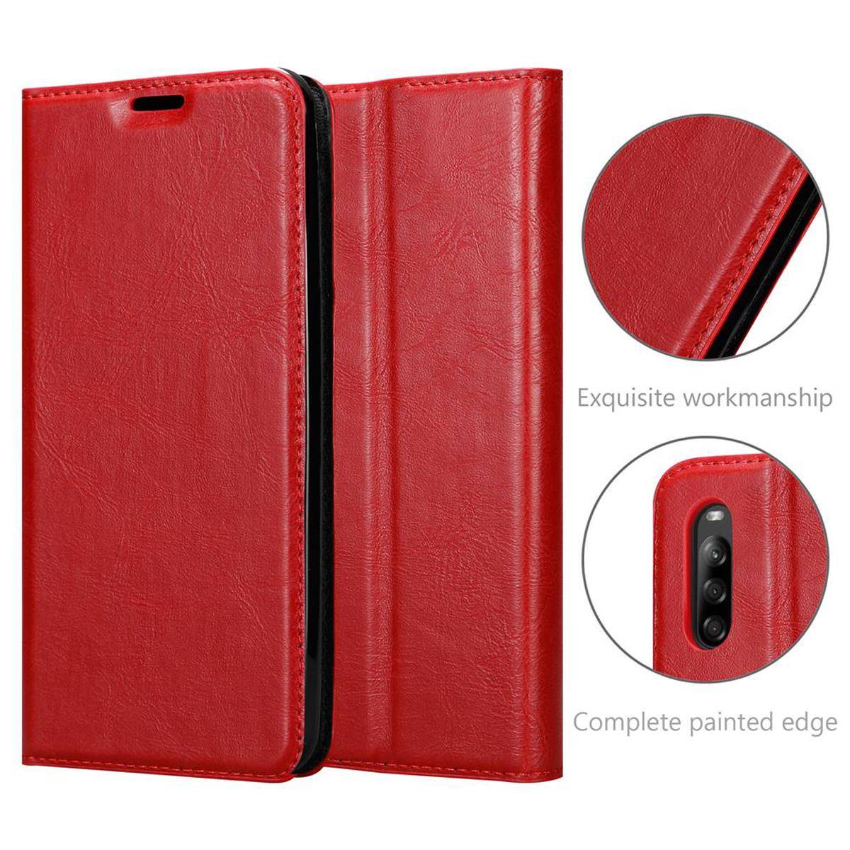 Cadorabo Hülle für Sony Xperia L4 Schutz Hülle in Rot Handyhülle Etui Case Cover Magnetverschluss