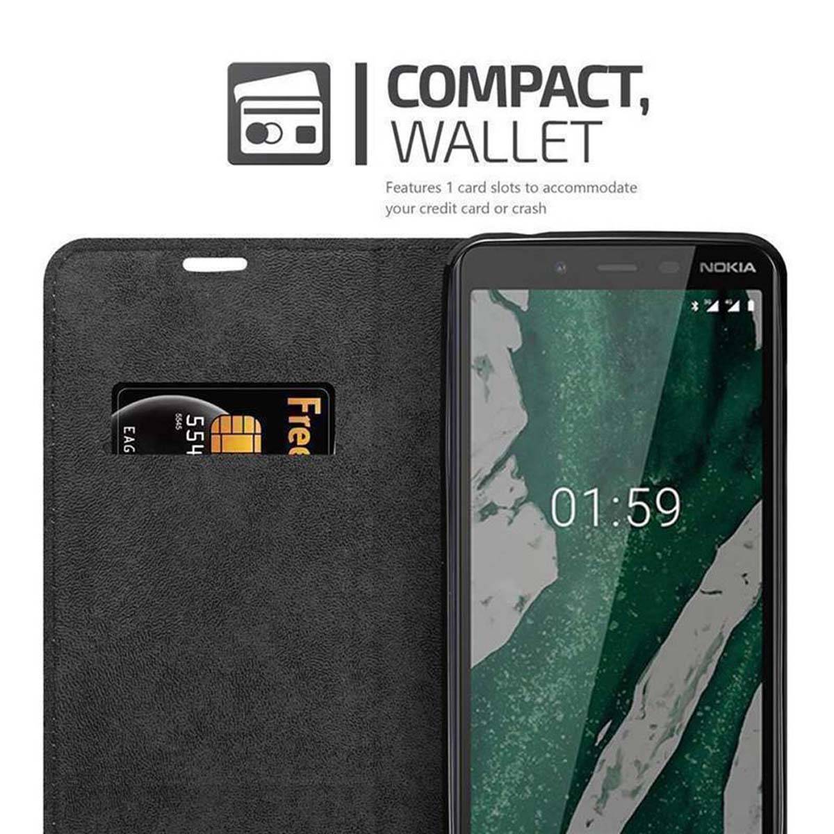 Cadorabo Hülle für Nokia 1 PLUS Schutz Hülle in Braun Handyhülle Etui Case Cover Magnetverschluss