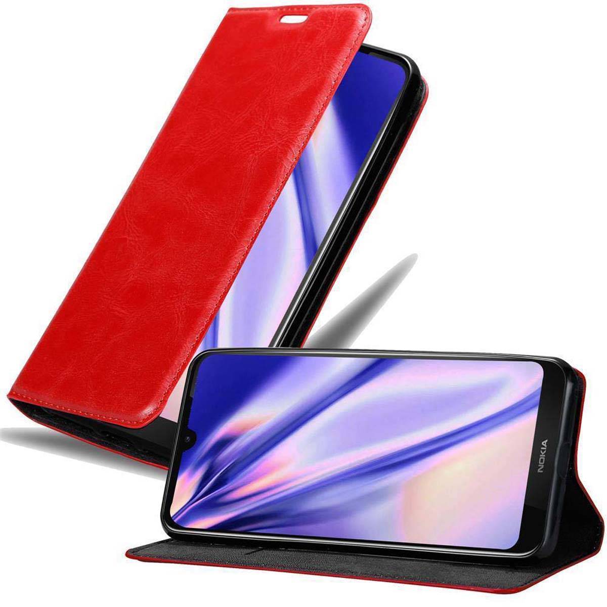 Cadorabo Hülle für Nokia 3.2 Schutz Hülle in Rot Handyhülle Etui Case Cover Magnetverschluss