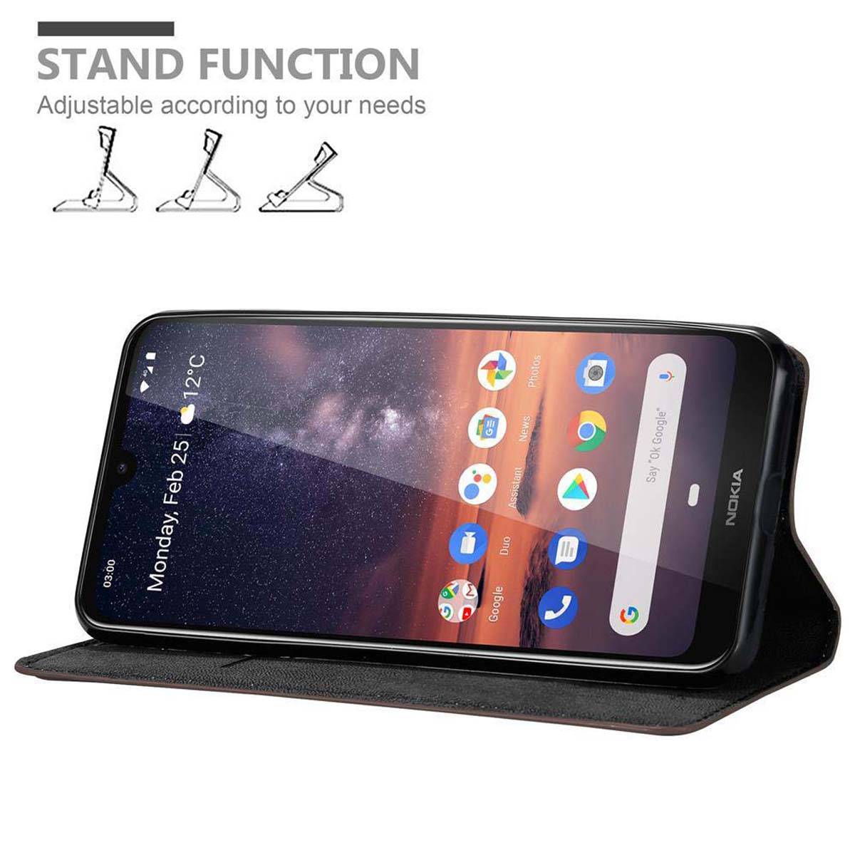Cadorabo Hülle für Nokia 3.2 Schutz Hülle in Braun Handyhülle Etui Case Cover Magnetverschluss