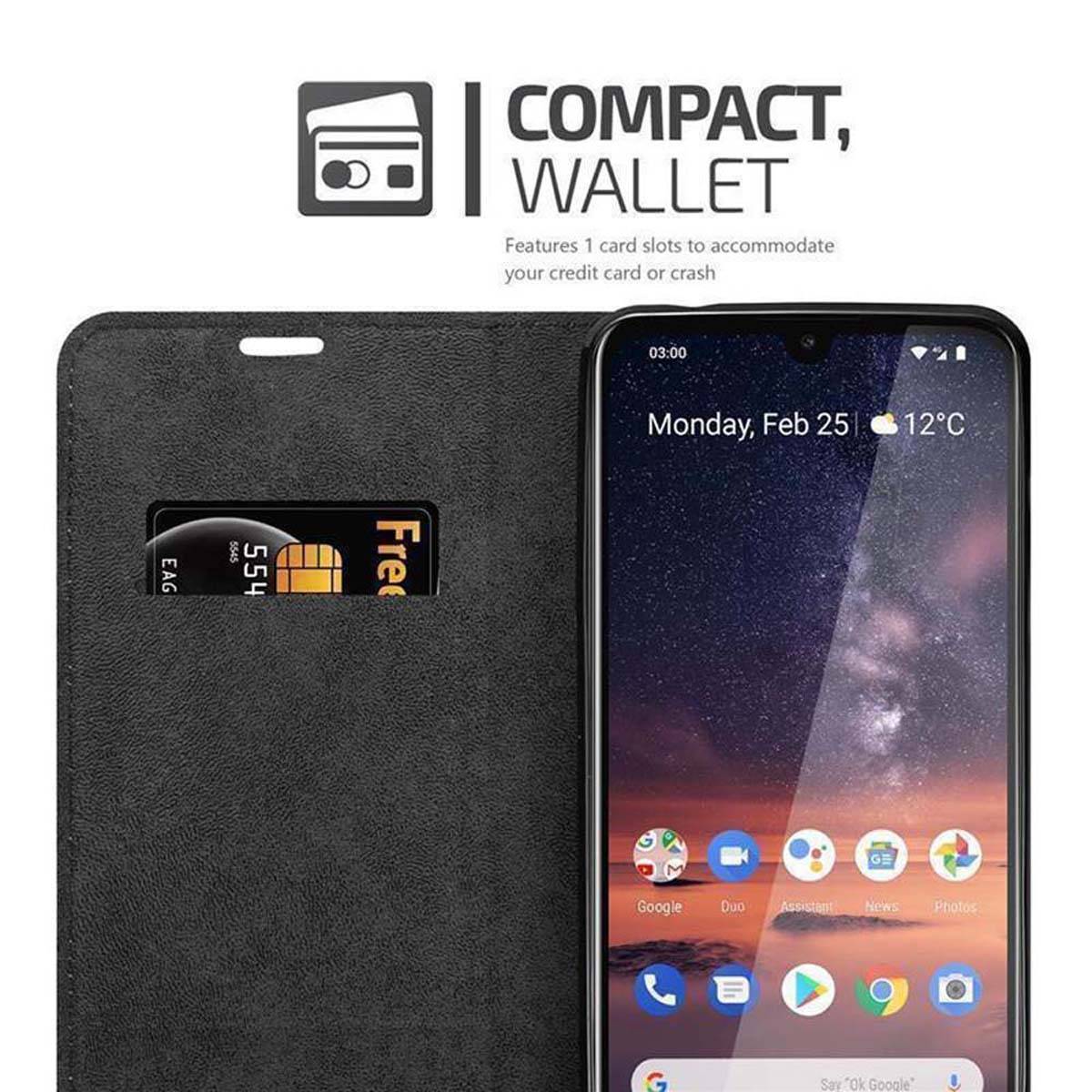 Cadorabo Hülle für Nokia 3.2 Schutz Hülle in Braun Handyhülle Etui Case Cover Magnetverschluss