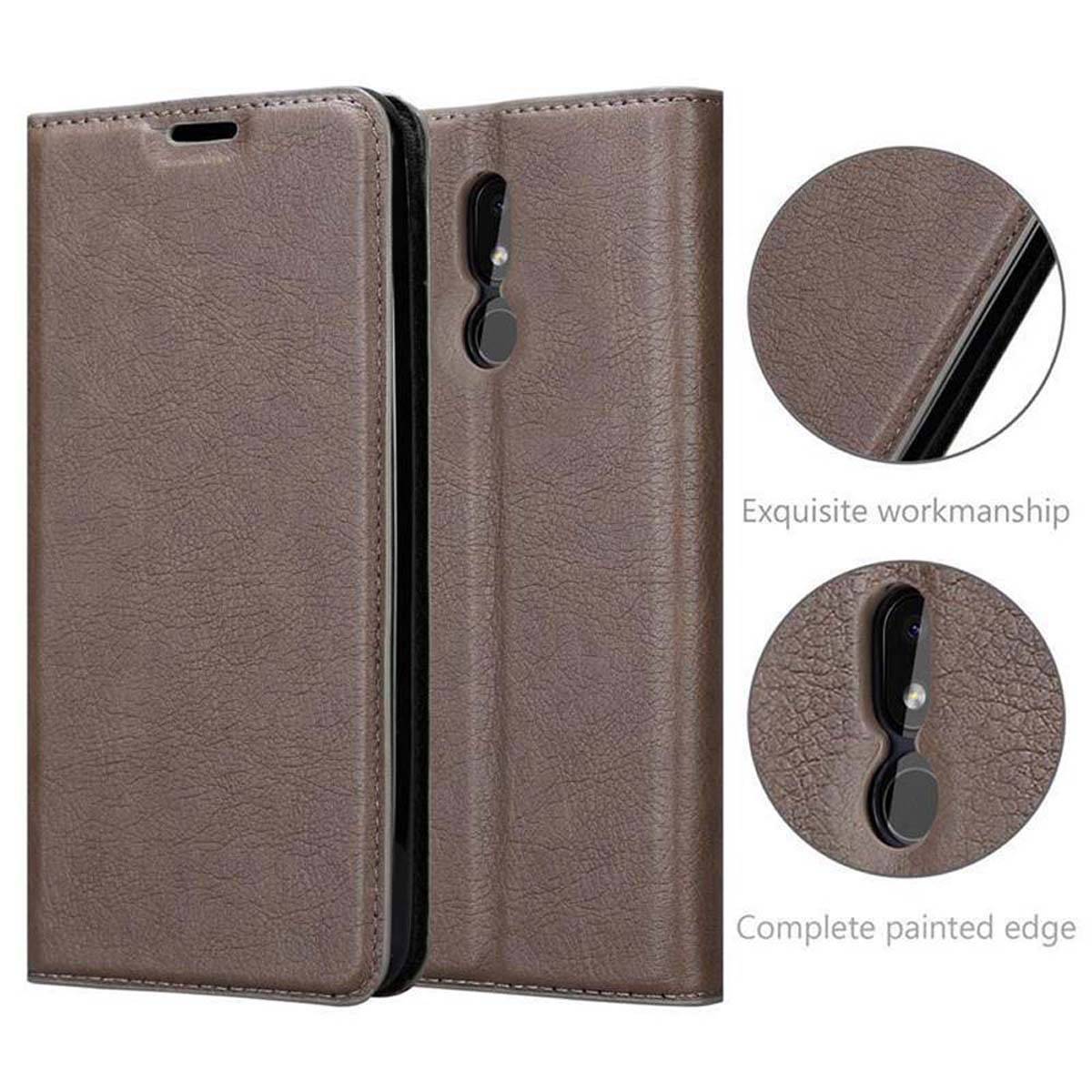 Cadorabo Hülle für Nokia 3.2 Schutz Hülle in Braun Handyhülle Etui Case Cover Magnetverschluss