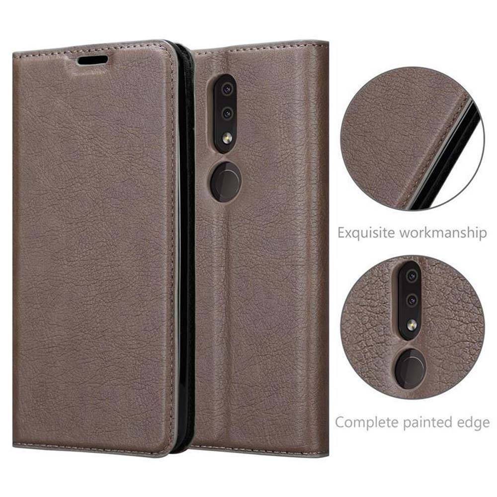 Cadorabo Hülle für Nokia 4.2 Schutz Hülle in Braun Handyhülle Etui Case Cover Magnetverschluss
