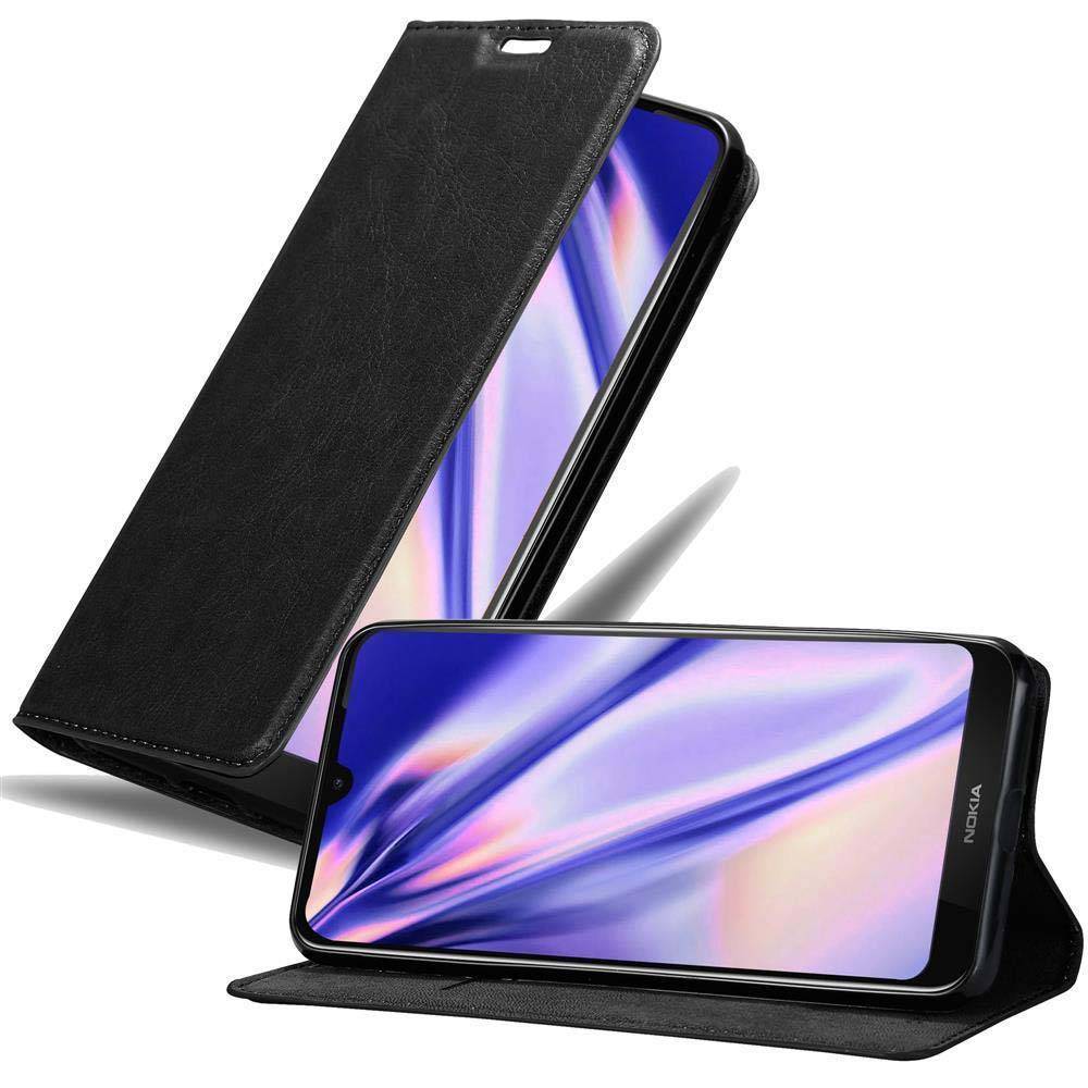 Cadorabo Hülle für Nokia 4.2 Schutz Hülle in Schwarz Handyhülle Etui Case Cover Magnetverschluss