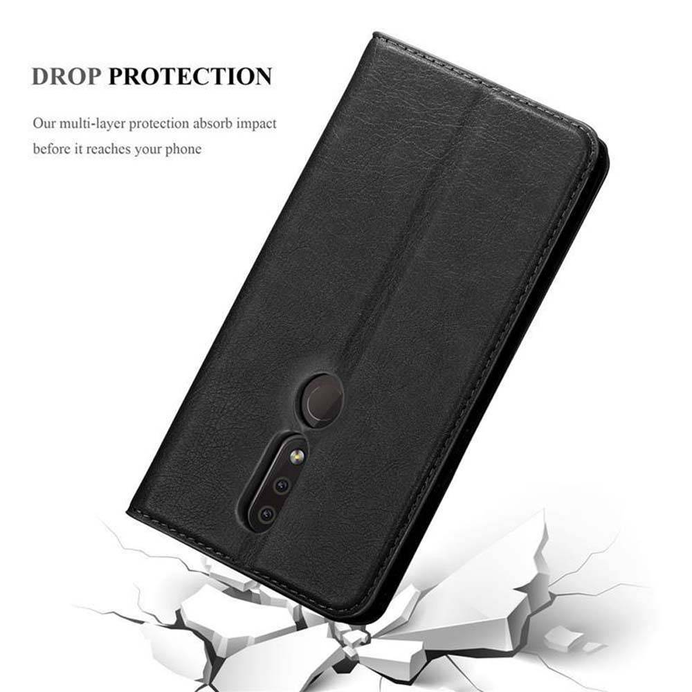 Cadorabo Hülle für Nokia 4.2 Schutz Hülle in Schwarz Handyhülle Etui Case Cover Magnetverschluss