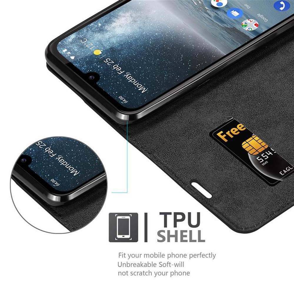 Cadorabo Hülle für Nokia 4.2 Schutz Hülle in Schwarz Handyhülle Etui Case Cover Magnetverschluss