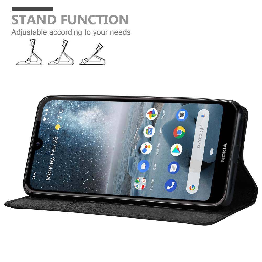 Cadorabo Hülle für Nokia 4.2 Schutz Hülle in Schwarz Handyhülle Etui Case Cover Magnetverschluss