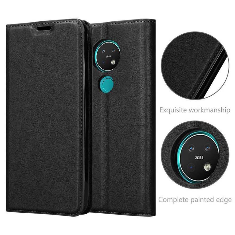 Cadorabo Hülle für Nokia 7.2 Schutz Hülle in Schwarz Handyhülle Etui Case Cover Magnetverschluss