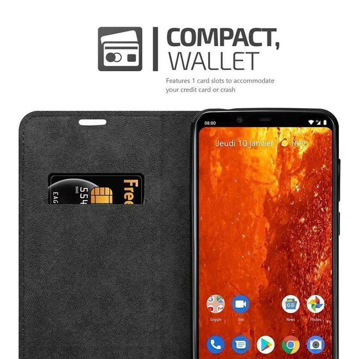 Cadorabo Hülle für Nokia 8.1 Schutz Hülle in Rot Handyhülle Etui Case Cover Magnetverschluss