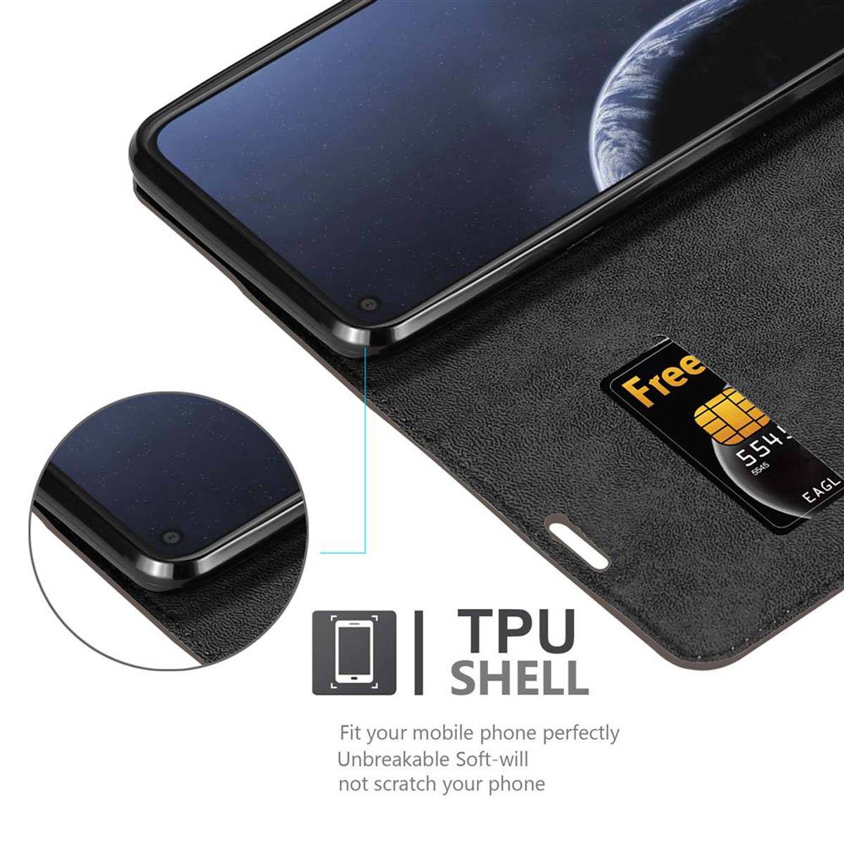 Cadorabo Hülle für Nokia 8.1 Schutz Hülle in Braun Handyhülle Etui Case Cover Magnetverschluss