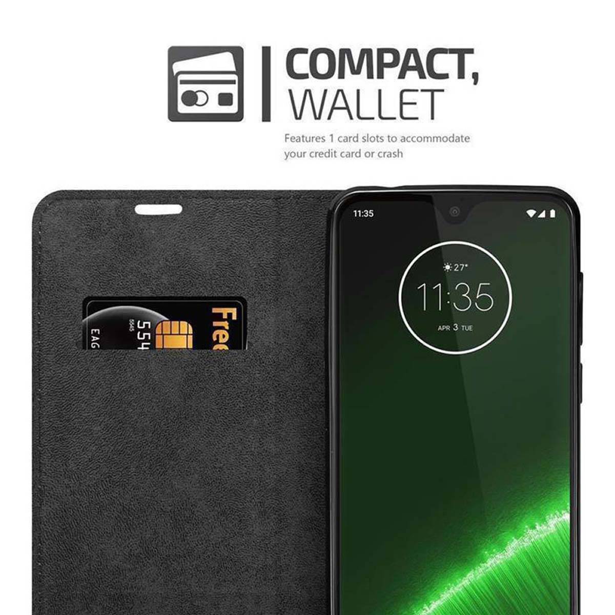 Cadorabo Hülle für Motorola MOTO G7 / G7 PLUS Schutz Hülle in Braun Handyhülle Etui Case Cover Magnetverschluss