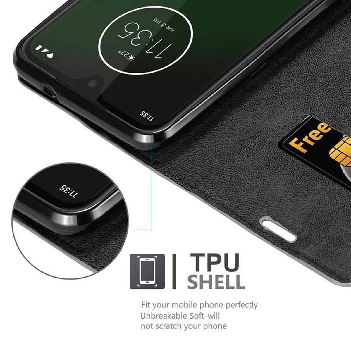 Cadorabo Hülle für Motorola MOTO G7 / G7 PLUS Schutz Hülle in Braun Handyhülle Etui Case Cover Magnetverschluss