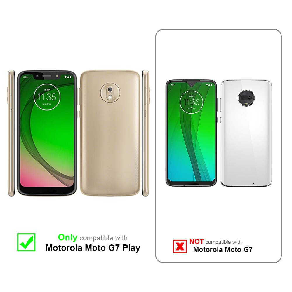 Cadorabo Hülle für Motorola MOTO G7 PLAY Schutz Hülle in Schwarz Handyhülle Etui Case Cover Magnetverschluss