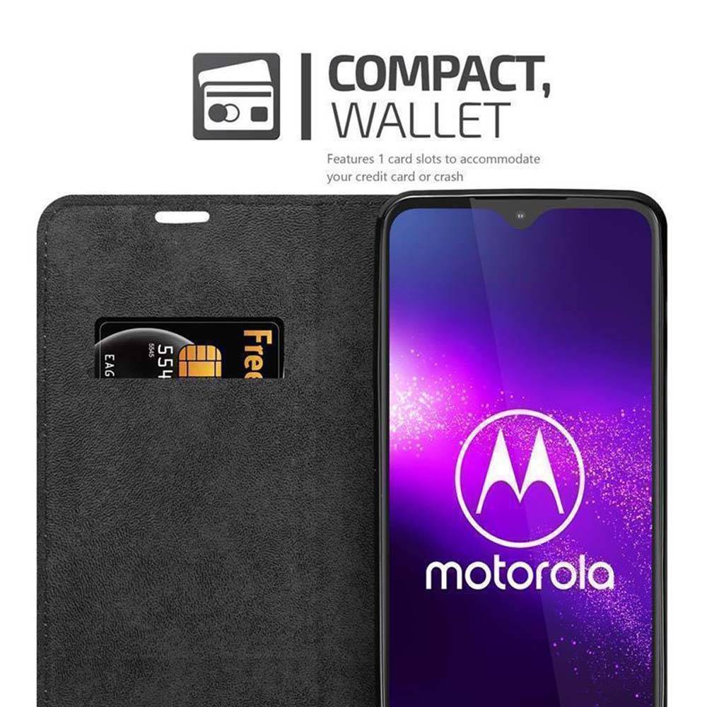 Cadorabo Hülle für Motorola ONE MACRO Schutz Hülle in Braun Handyhülle Etui Case Cover Magnetverschluss
