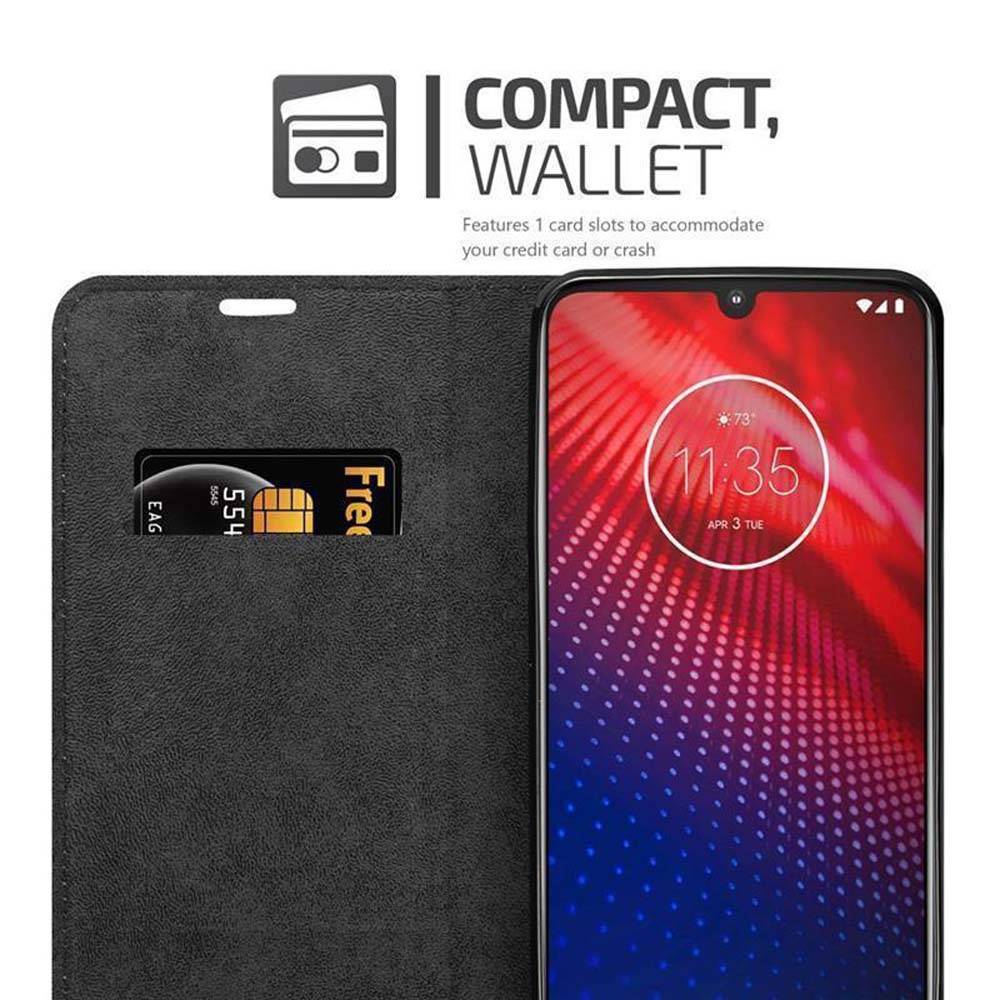 Cadorabo Hülle für Motorola MOTO Z4 Schutz Hülle in Braun Handyhülle Etui Case Cover Magnetverschluss