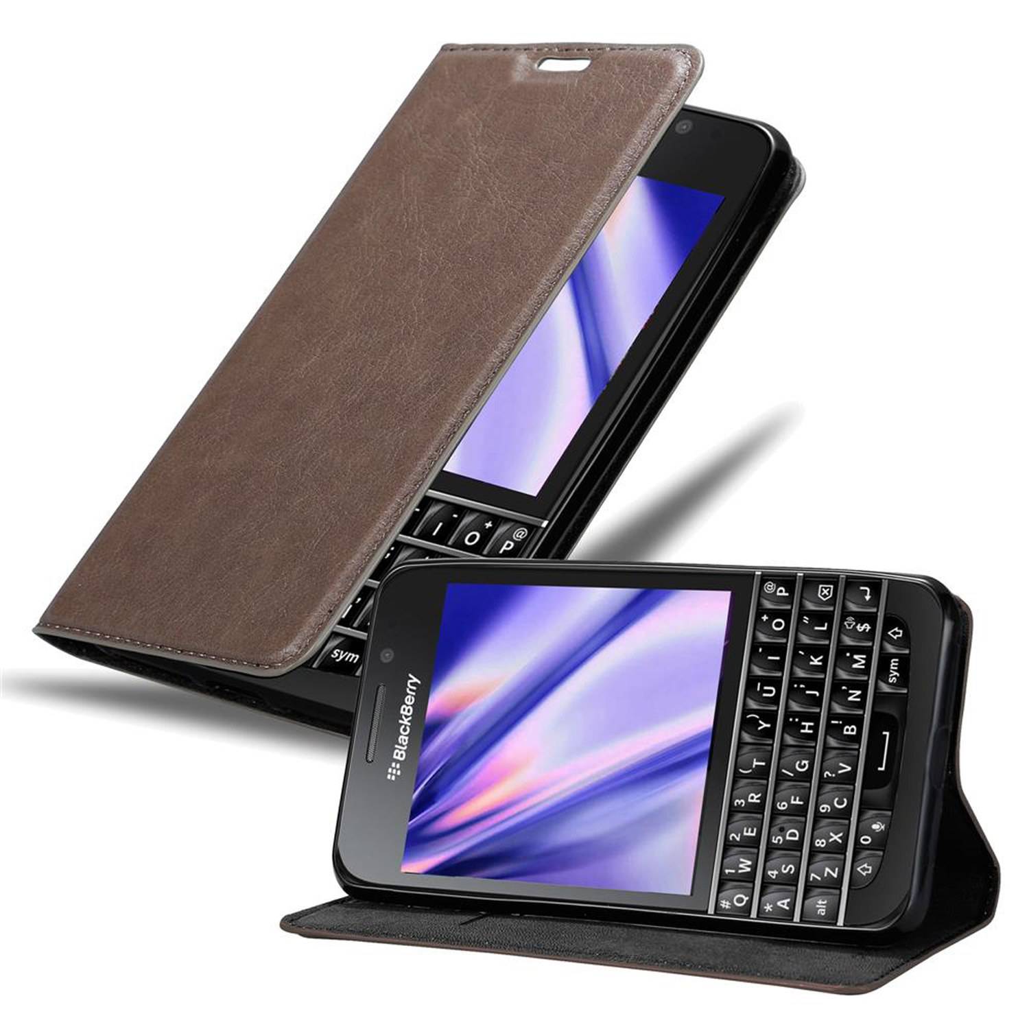 Cadorabo Hülle für Blackberry Q10 Schutz Hülle in Braun Handyhülle Etui Case Cover Magnetverschluss