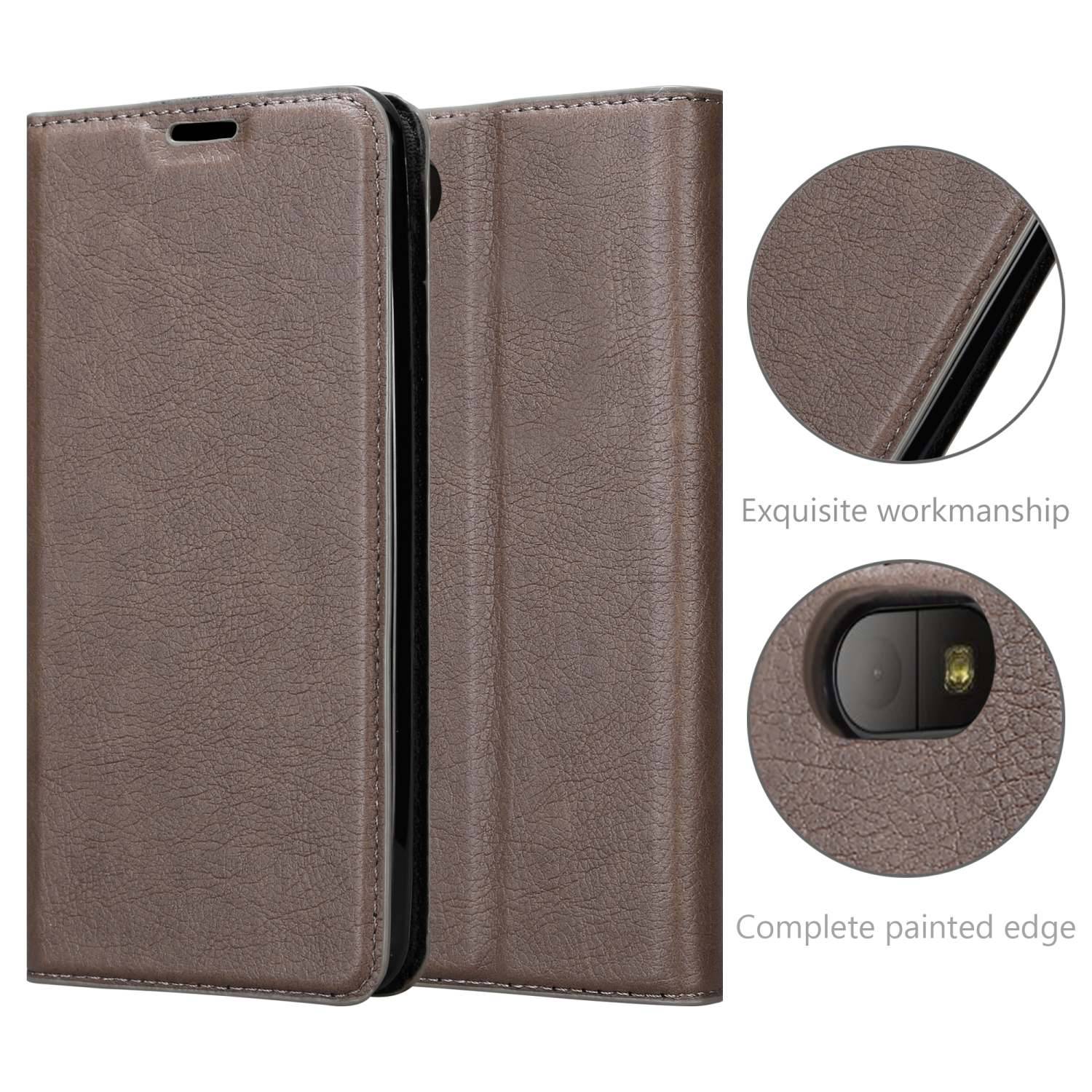 Cadorabo Hülle für Blackberry Q10 Schutz Hülle in Braun Handyhülle Etui Case Cover Magnetverschluss