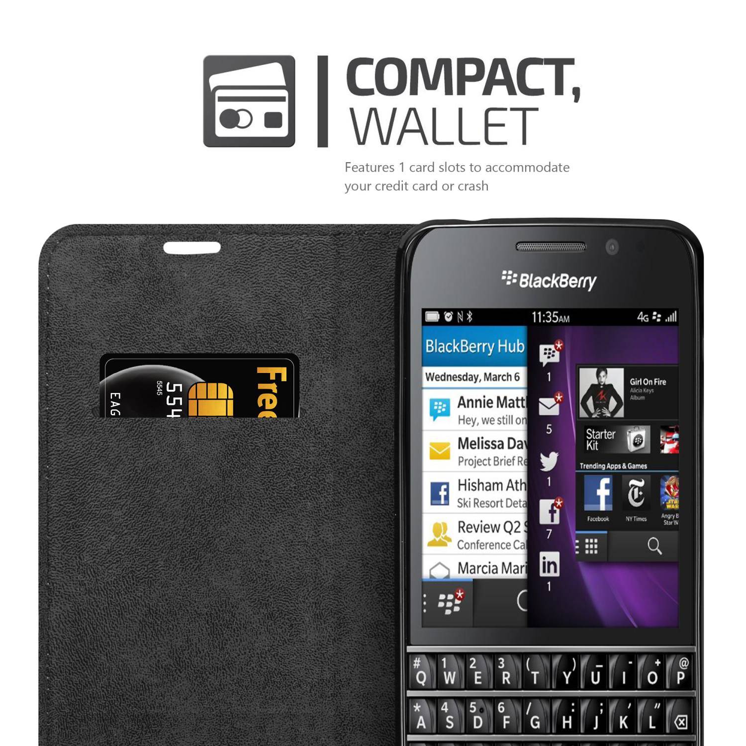 Cadorabo Hülle für Blackberry Q10 Schutz Hülle in Braun Handyhülle Etui Case Cover Magnetverschluss