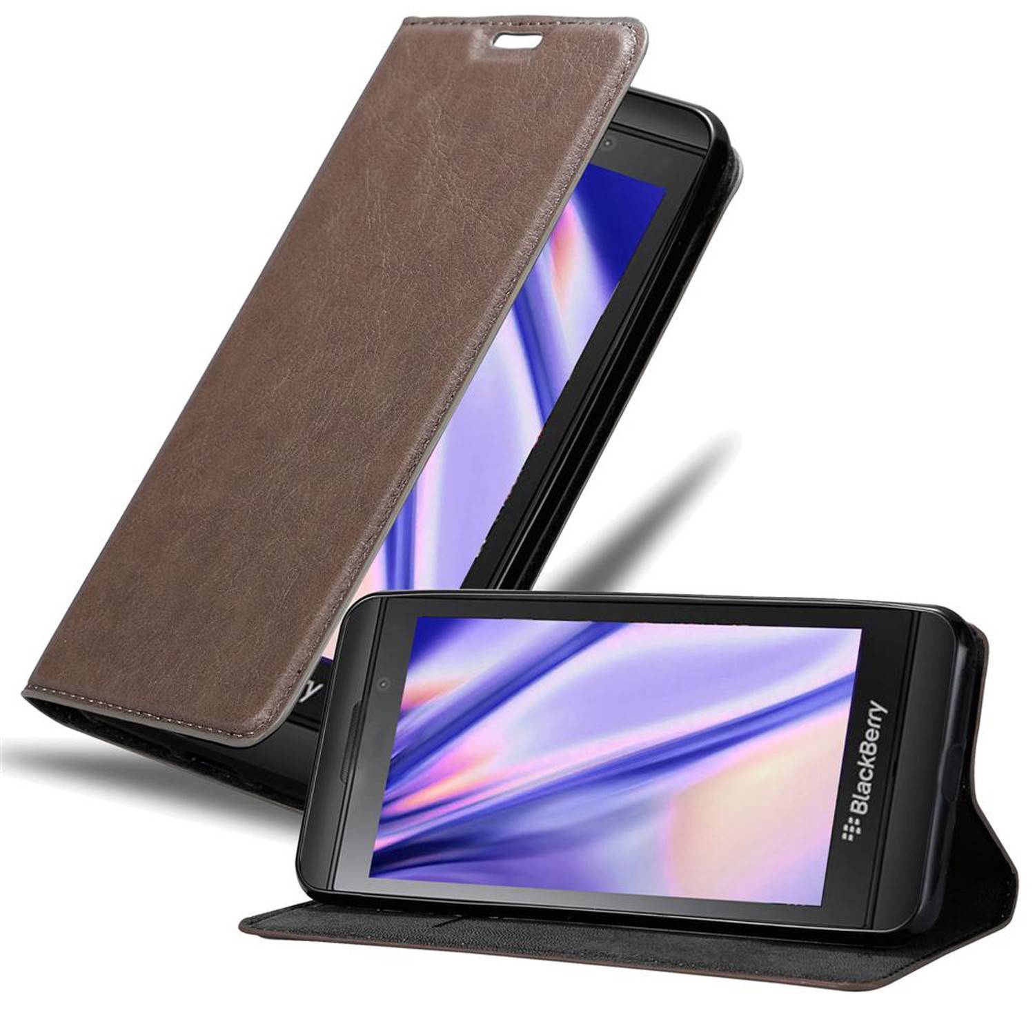 Cadorabo Hülle für Blackberry Z10 Schutz Hülle in Braun Handyhülle Etui Case Cover Magnetverschluss