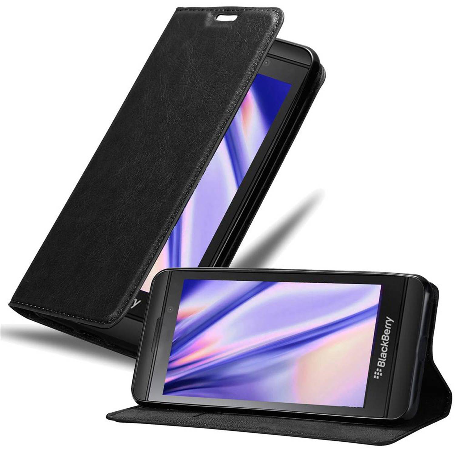 Cadorabo Hülle für Blackberry Z10 Schutz Hülle in Schwarz Handyhülle Etui Case Cover Magnetverschluss