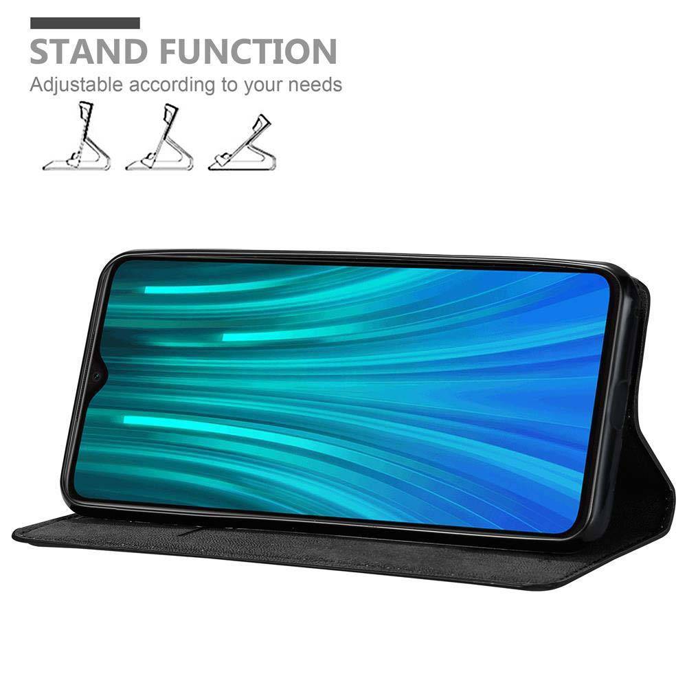 Cadorabo Hülle für Xiaomi RedMi NOTE 8 PRO Schutz Hülle in Schwarz Handyhülle Etui Case Cover Magnetverschluss