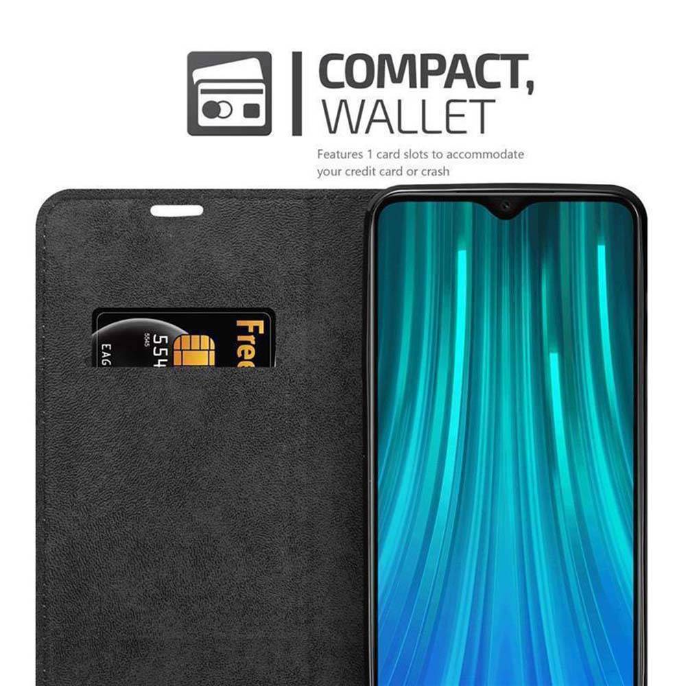 Cadorabo Hülle für Xiaomi RedMi NOTE 8 PRO Schutz Hülle in Schwarz Handyhülle Etui Case Cover Magnetverschluss