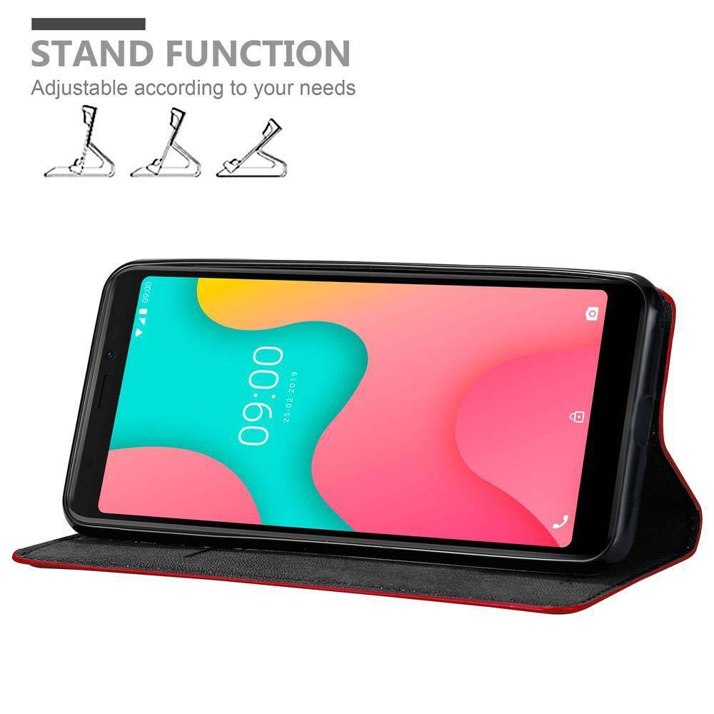 Cadorabo Hülle für WIKO Y60 Schutz Hülle in Rot Handyhülle Etui Case Cover Magnetverschluss