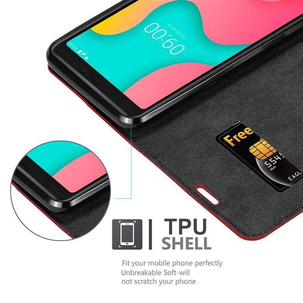 Cadorabo Hülle für WIKO Y60 Schutz Hülle in Rot Handyhülle Etui Case Cover Magnetverschluss