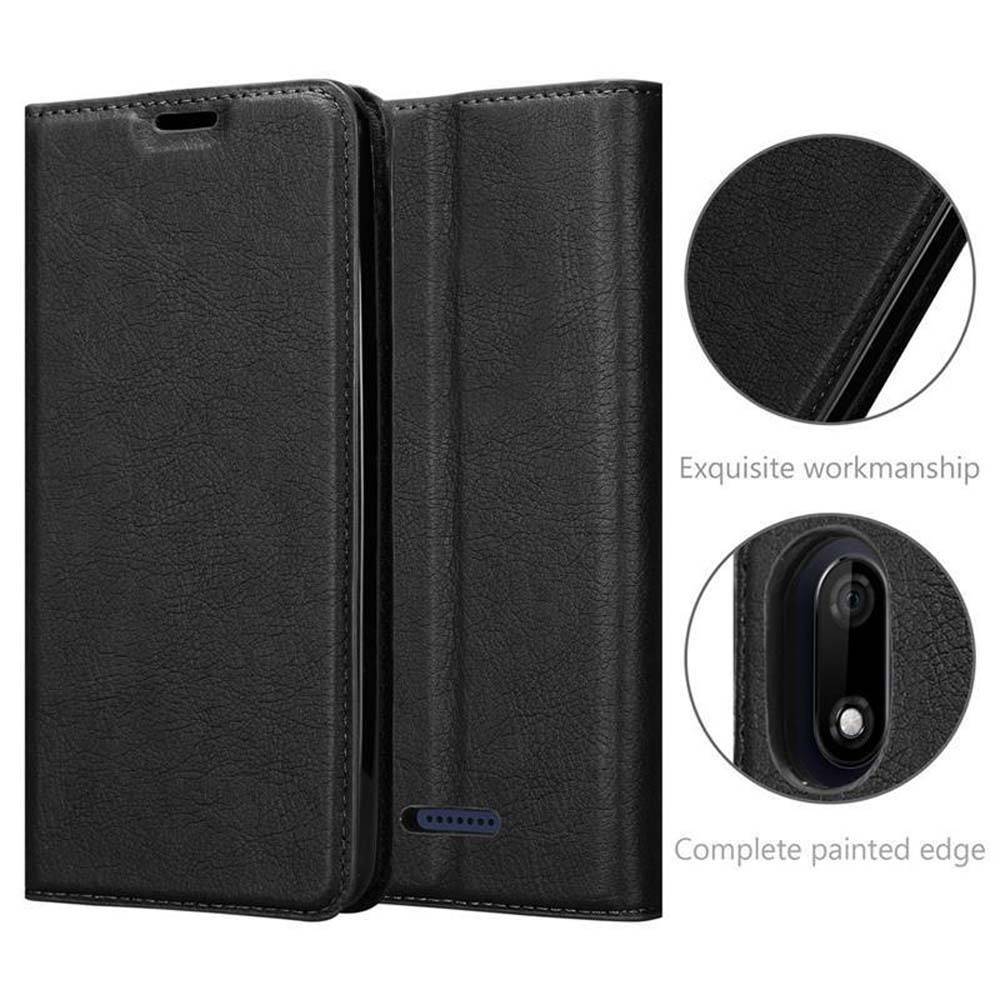 Cadorabo Hülle für WIKO Y60 Schutz Hülle in Schwarz Handyhülle Etui Case Cover Magnetverschluss