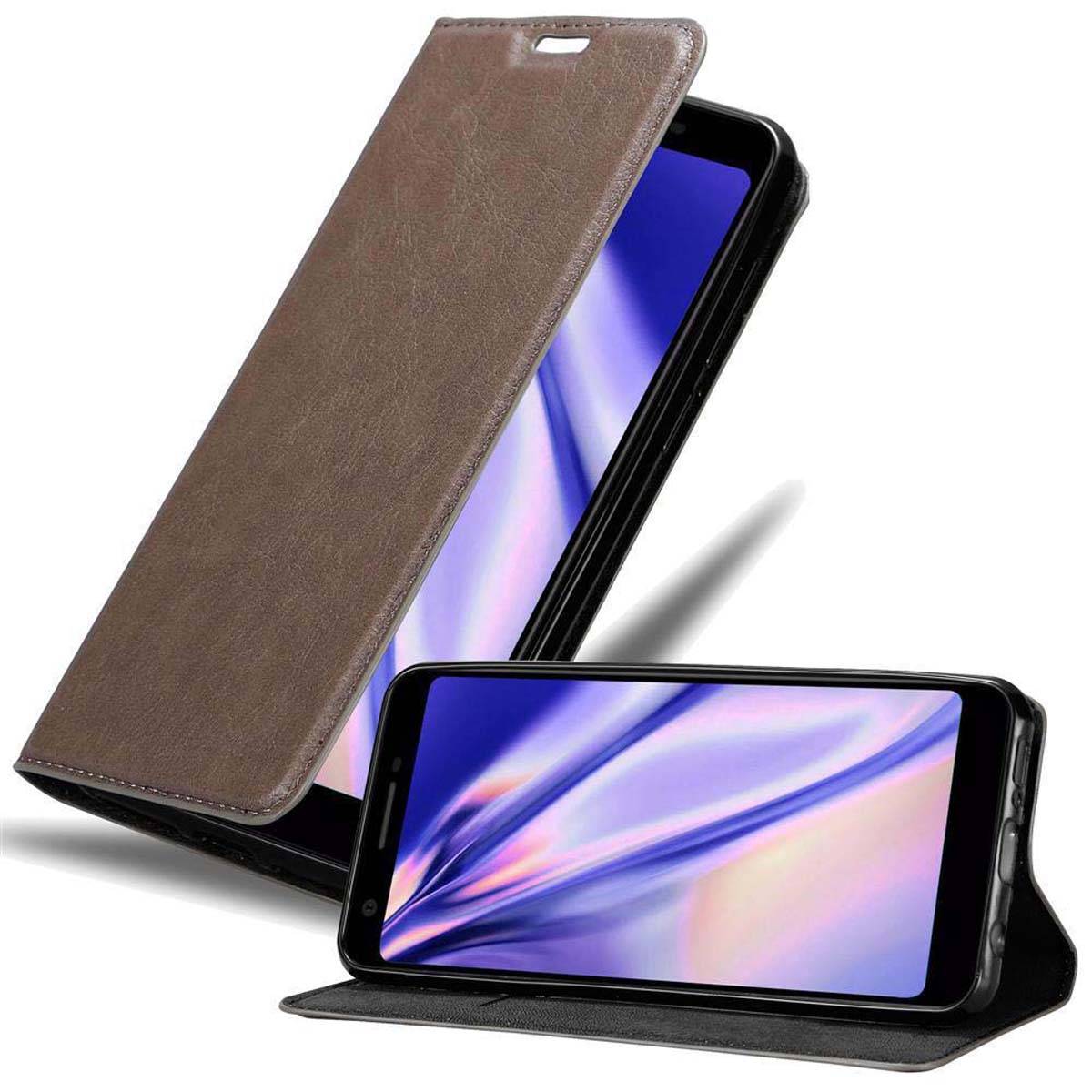 Cadorabo Hülle für Google PIXEL 3A Schutz Hülle in Braun Handyhülle Etui Case Cover Magnetverschluss