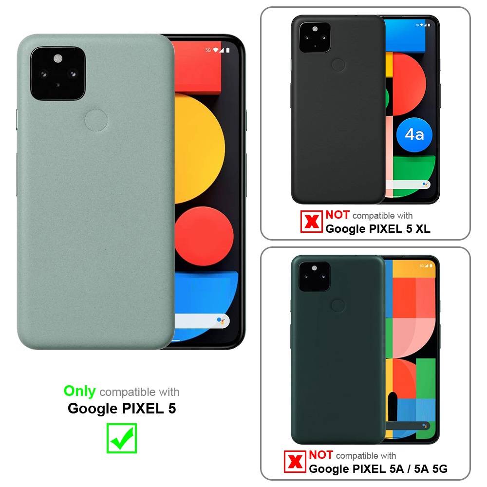 Cadorabo Hülle für Google PIXEL 5 Schutz Hülle in Rot Handyhülle Etui Case Cover Magnetverschluss