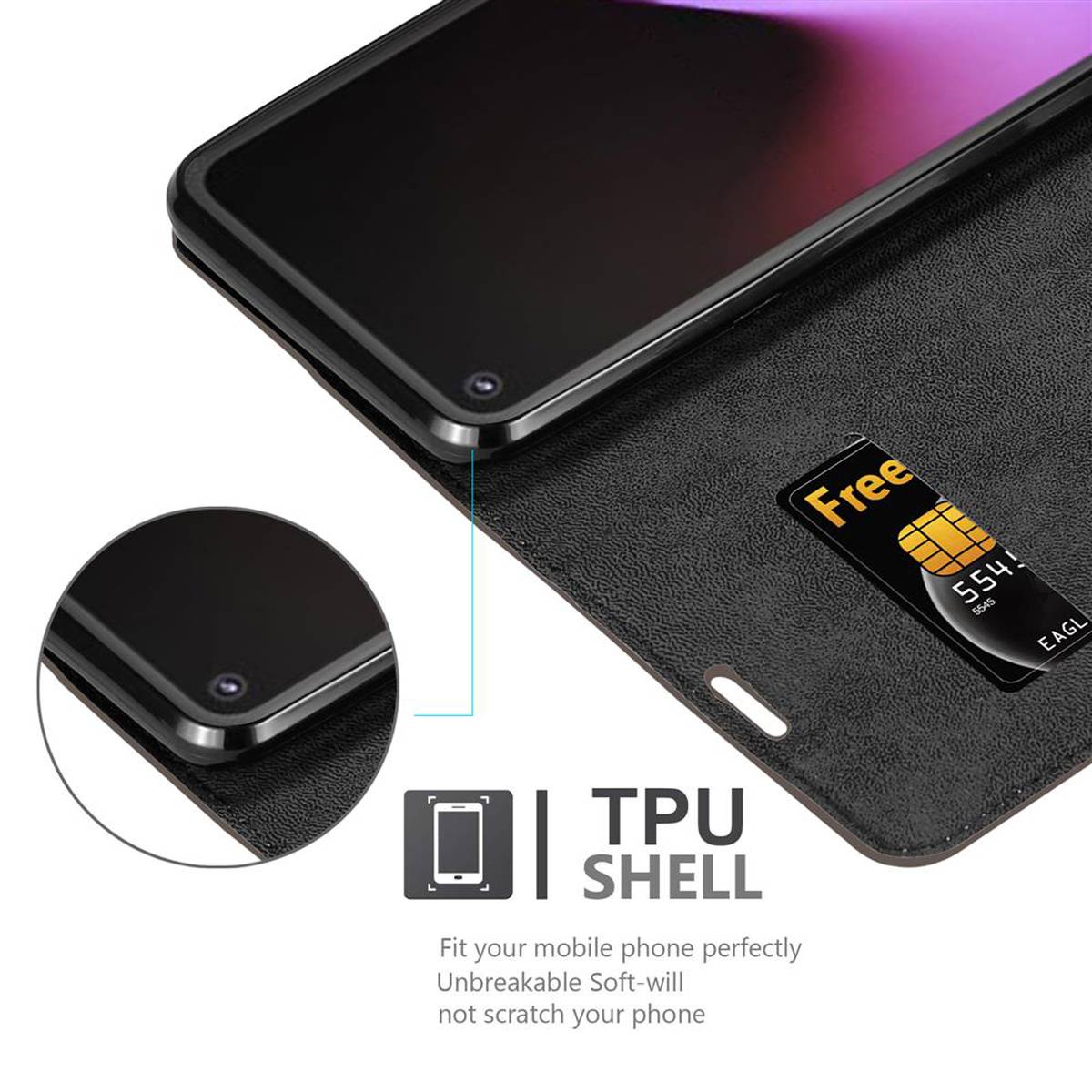 Cadorabo Hülle für Google PIXEL 5 Schutz Hülle in Braun Handyhülle Etui Case Cover Magnetverschluss