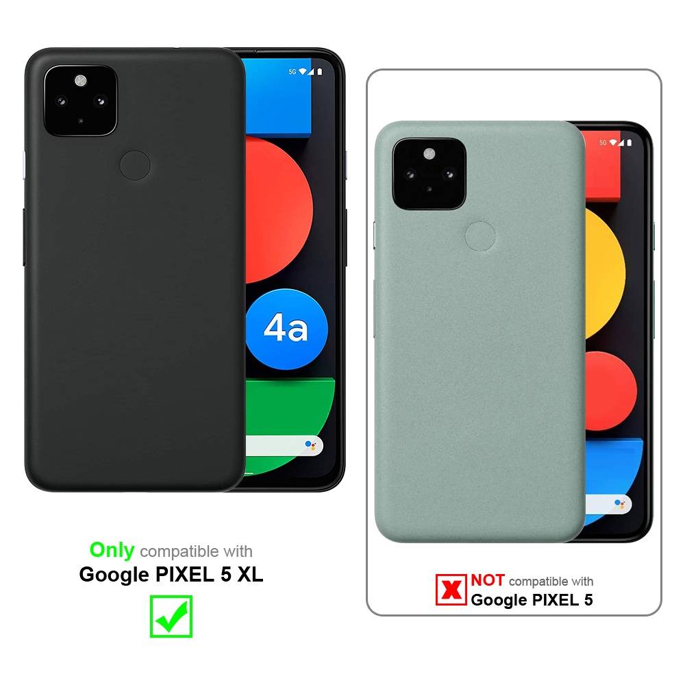 Cadorabo Hülle für Google PIXEL 5 XL Schutz Hülle in Rot Handyhülle Etui Case Cover Magnetverschluss