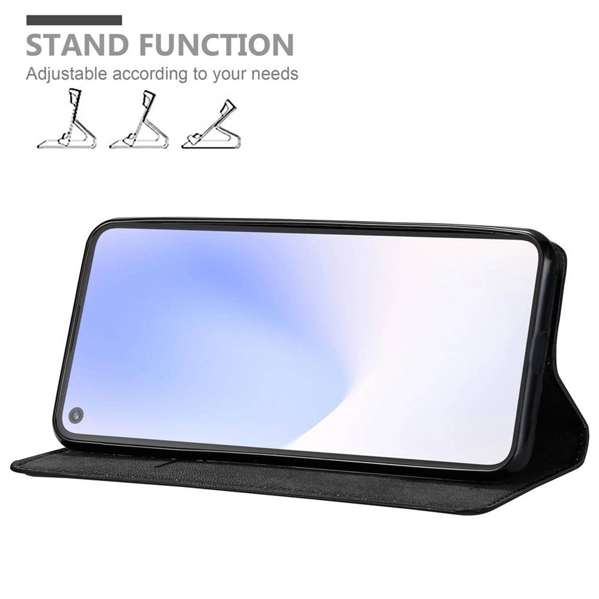 Cadorabo Hülle für Google PIXEL 5 XL Schutz Hülle in Schwarz Handyhülle Etui Case Cover Magnetverschluss