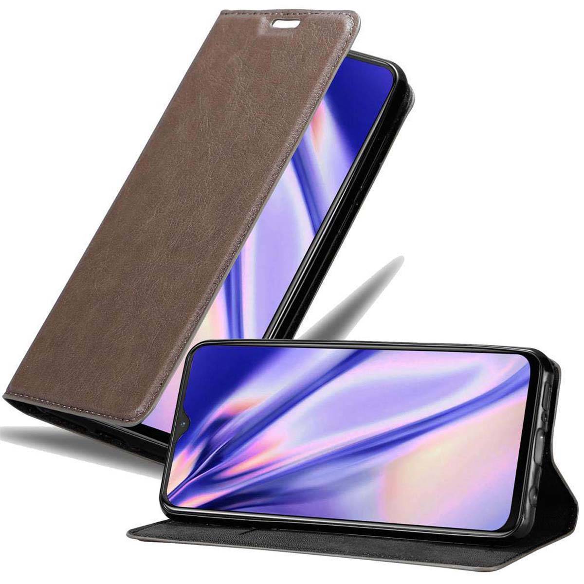 Cadorabo Hülle für OnePlus 7 Schutz Hülle in Braun Handyhülle Etui Case Cover Magnetverschluss