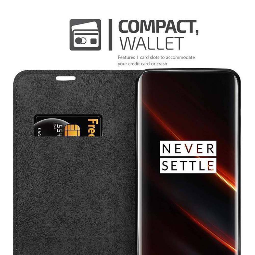 Cadorabo Hülle für OnePlus 7T PRO Schutz Hülle in Rot Handyhülle Etui Case Cover Magnetverschluss