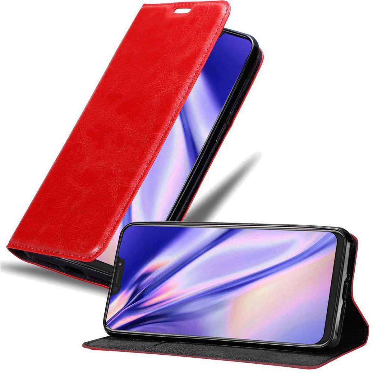 Cadorabo Hülle für Asus ZenFone 5Z Schutz Hülle in Rot Handyhülle Etui Case Cover Magnetverschluss