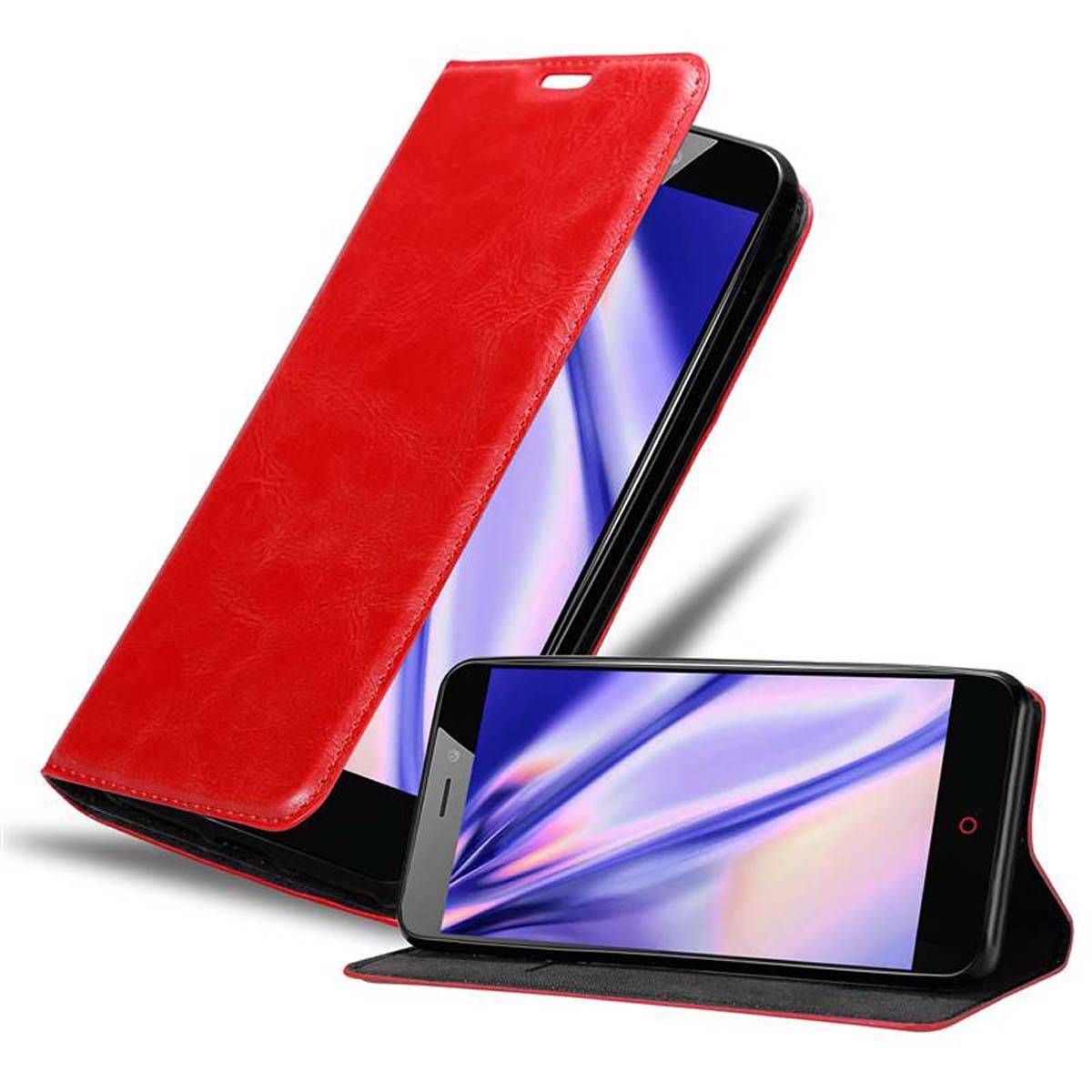 Cadorabo Hülle für ZTE Nubia N1 Schutz Hülle in Rot Handyhülle Etui Case Cover Magnetverschluss