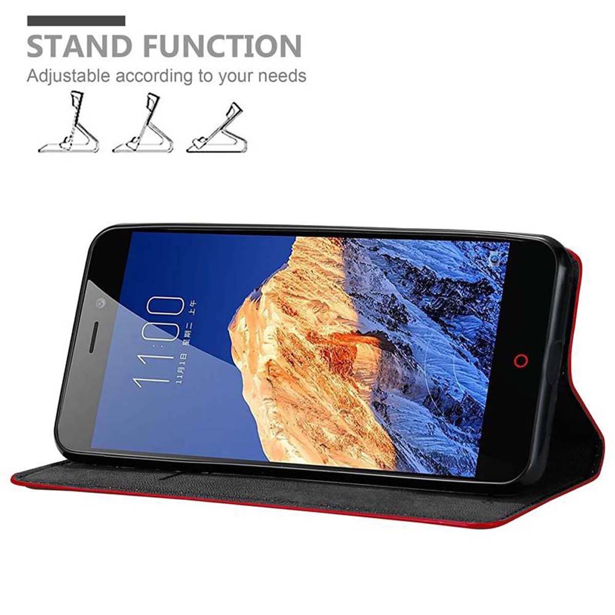 Cadorabo Hülle für ZTE Nubia N1 Schutz Hülle in Rot Handyhülle Etui Case Cover Magnetverschluss