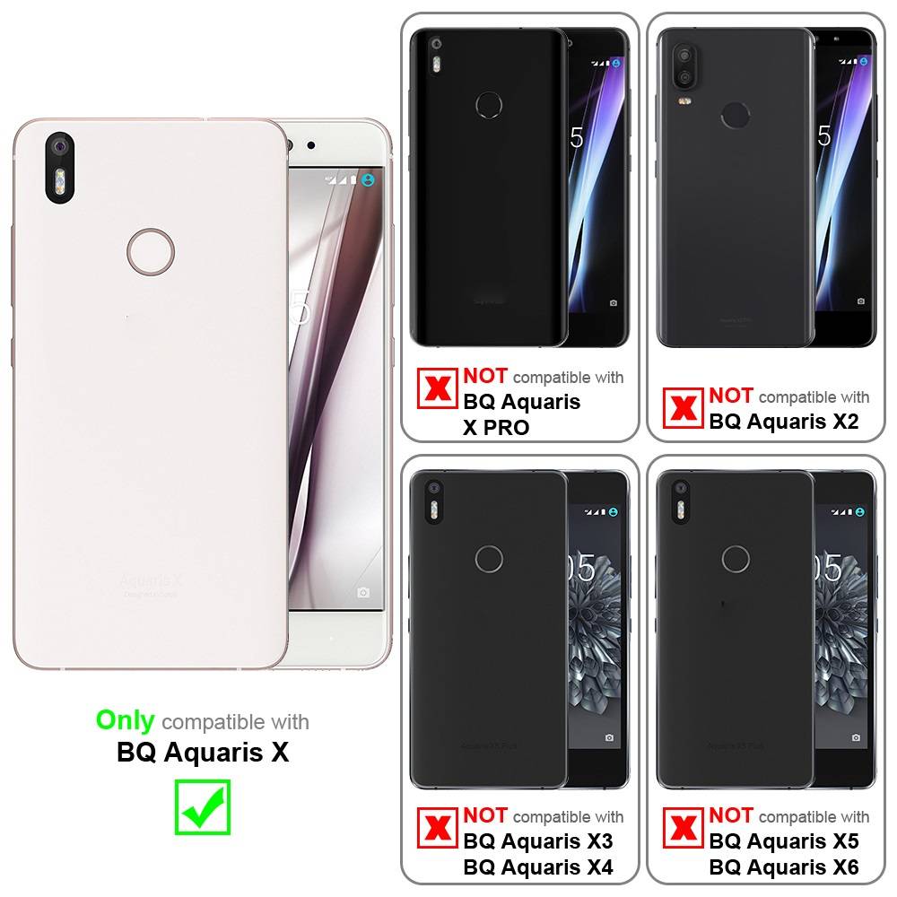 Cadorabo Hülle für BQ Aquaris X Schutz Hülle in Rot Handyhülle Etui Case Cover Magnetverschluss