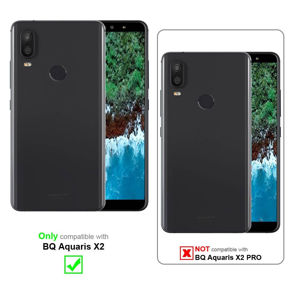 Cadorabo Hülle für BQ Aquaris X2 Schutz Hülle in Rot Handyhülle Etui Case Cover Magnetverschluss