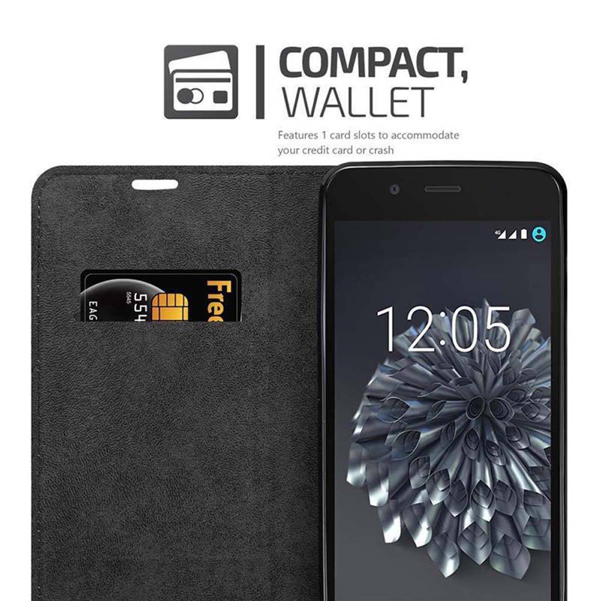 Cadorabo Hülle für BQ Aquaris X5 PLUS Schutz Hülle in Schwarz Handyhülle Etui Case Cover Magnetverschluss