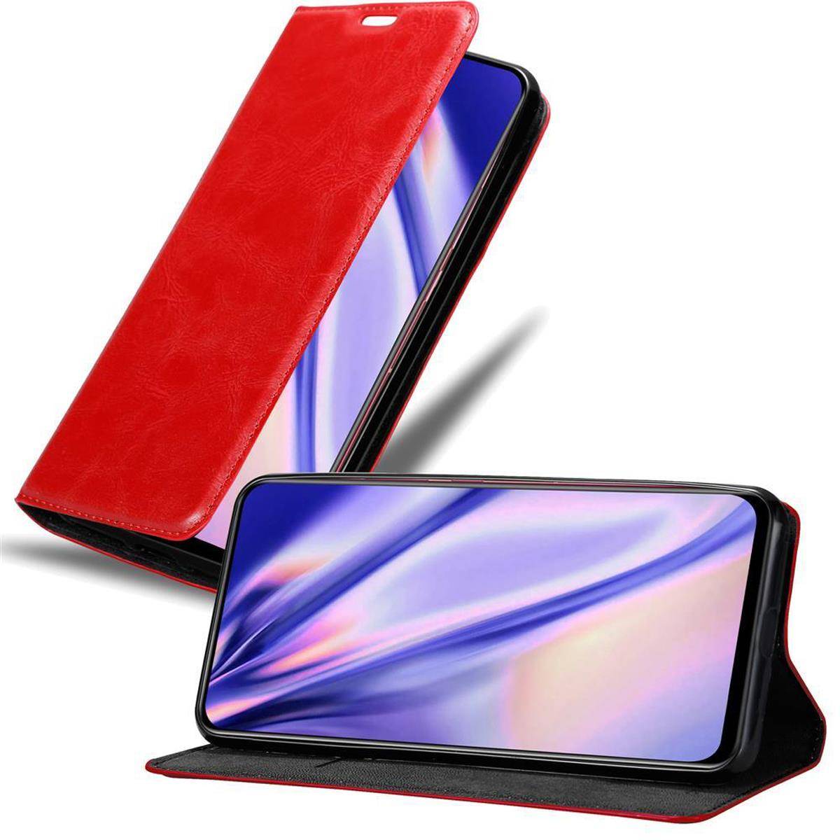Cadorabo Hülle für Vivo V15 Schutz Hülle in Rot Handyhülle Etui Case Cover Magnetverschluss