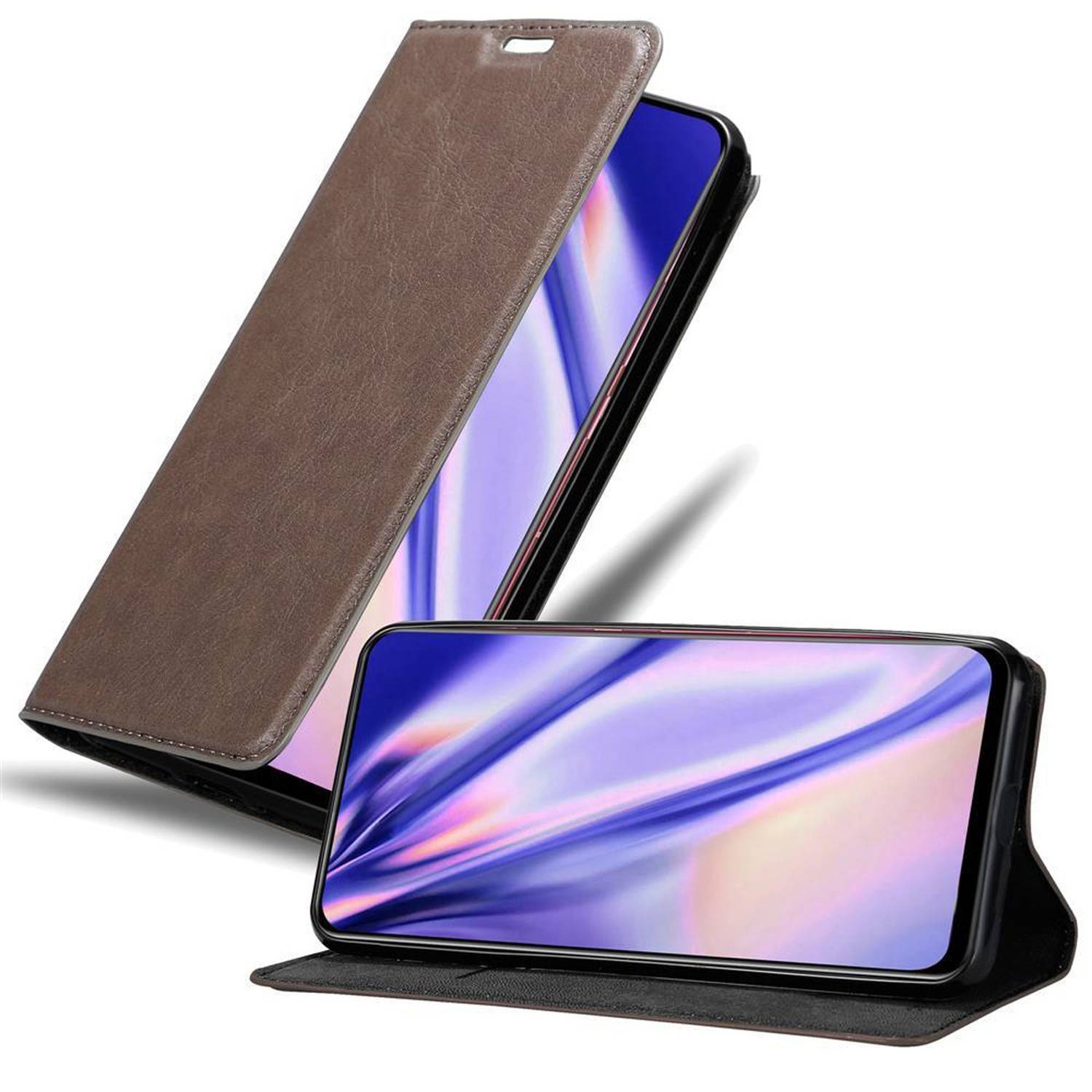 Cadorabo Hülle für Vivo V15 Schutz Hülle in Braun Handyhülle Etui Case Cover Magnetverschluss