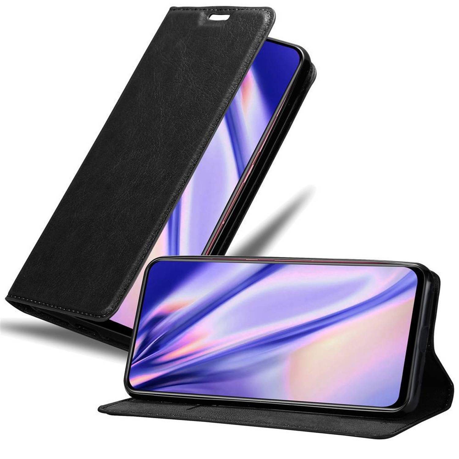 Cadorabo Hülle für Vivo V15 Schutz Hülle in Schwarz Handyhülle Etui Case Cover Magnetverschluss