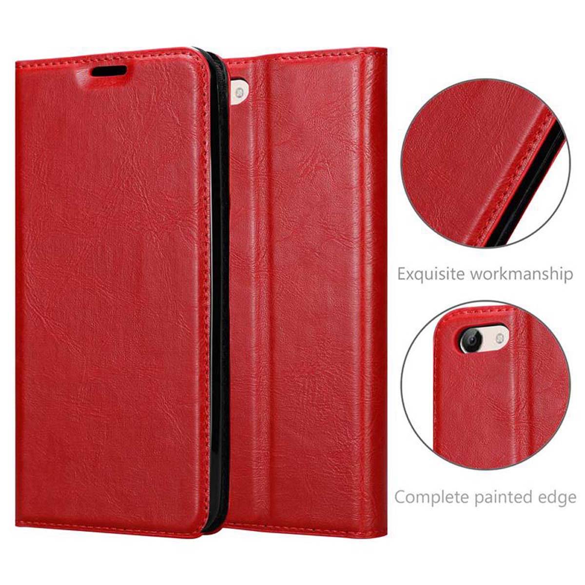 Cadorabo Hülle für Vivo Y83 Schutz Hülle in Rot Handyhülle Etui Case Cover Magnetverschluss