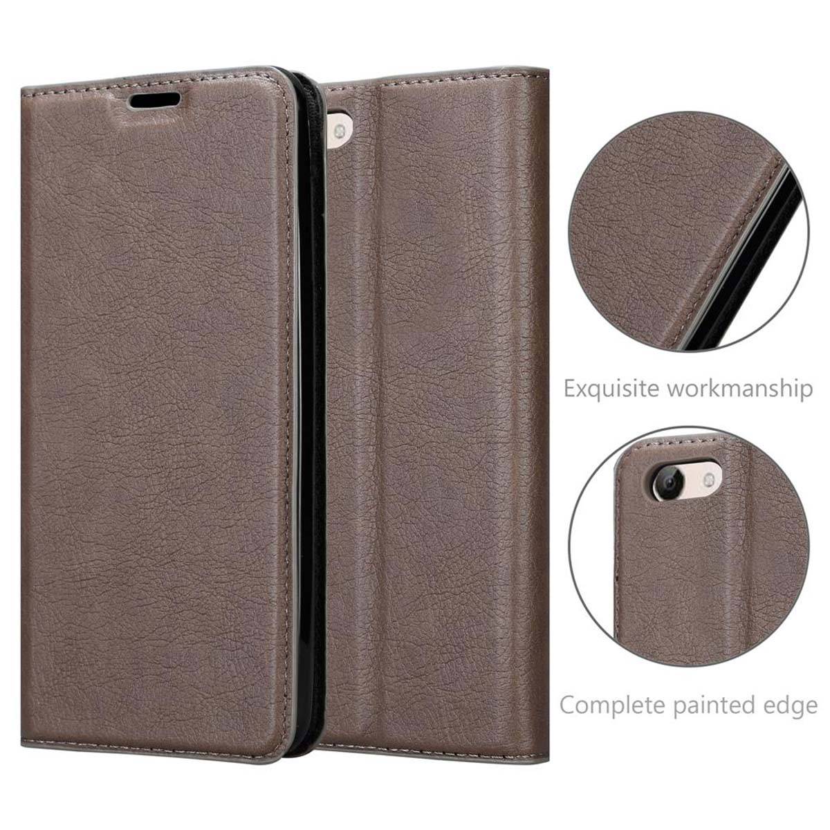Cadorabo Hülle für Vivo Y83 Schutz Hülle in Braun Handyhülle Etui Case Cover Magnetverschluss