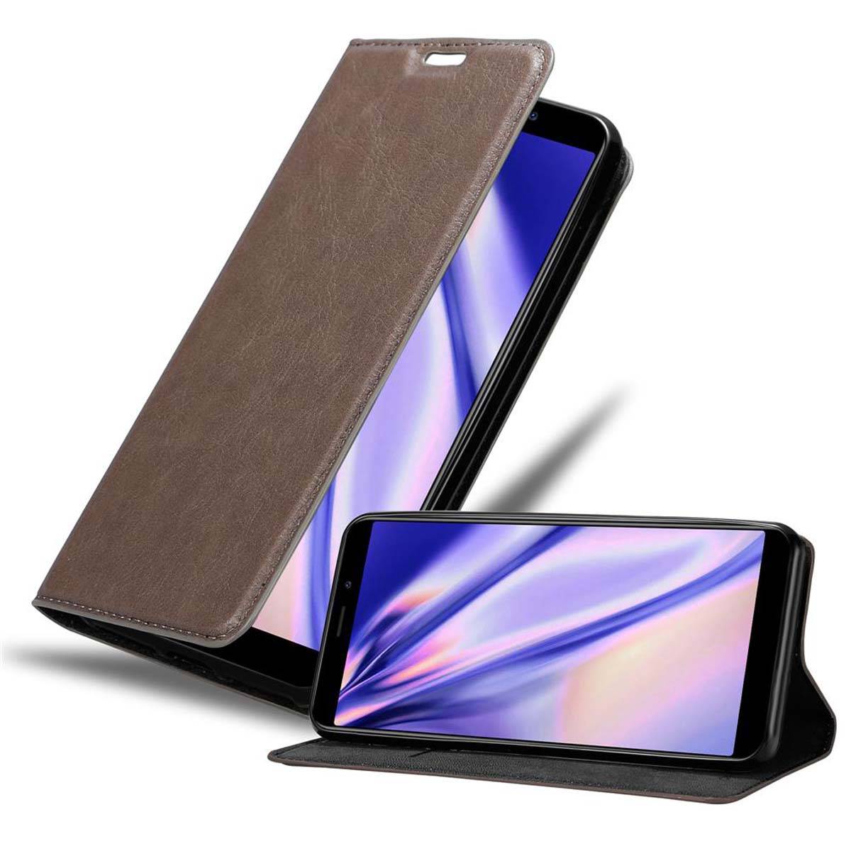 Cadorabo Hülle für MEIZU M6S Schutz Hülle in Braun Handyhülle Etui Case Cover Magnetverschluss